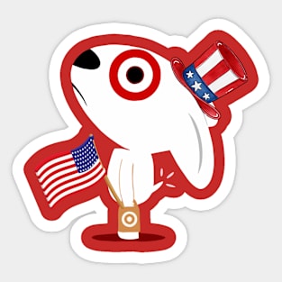 American Flag Bullseye Team Member Sticker